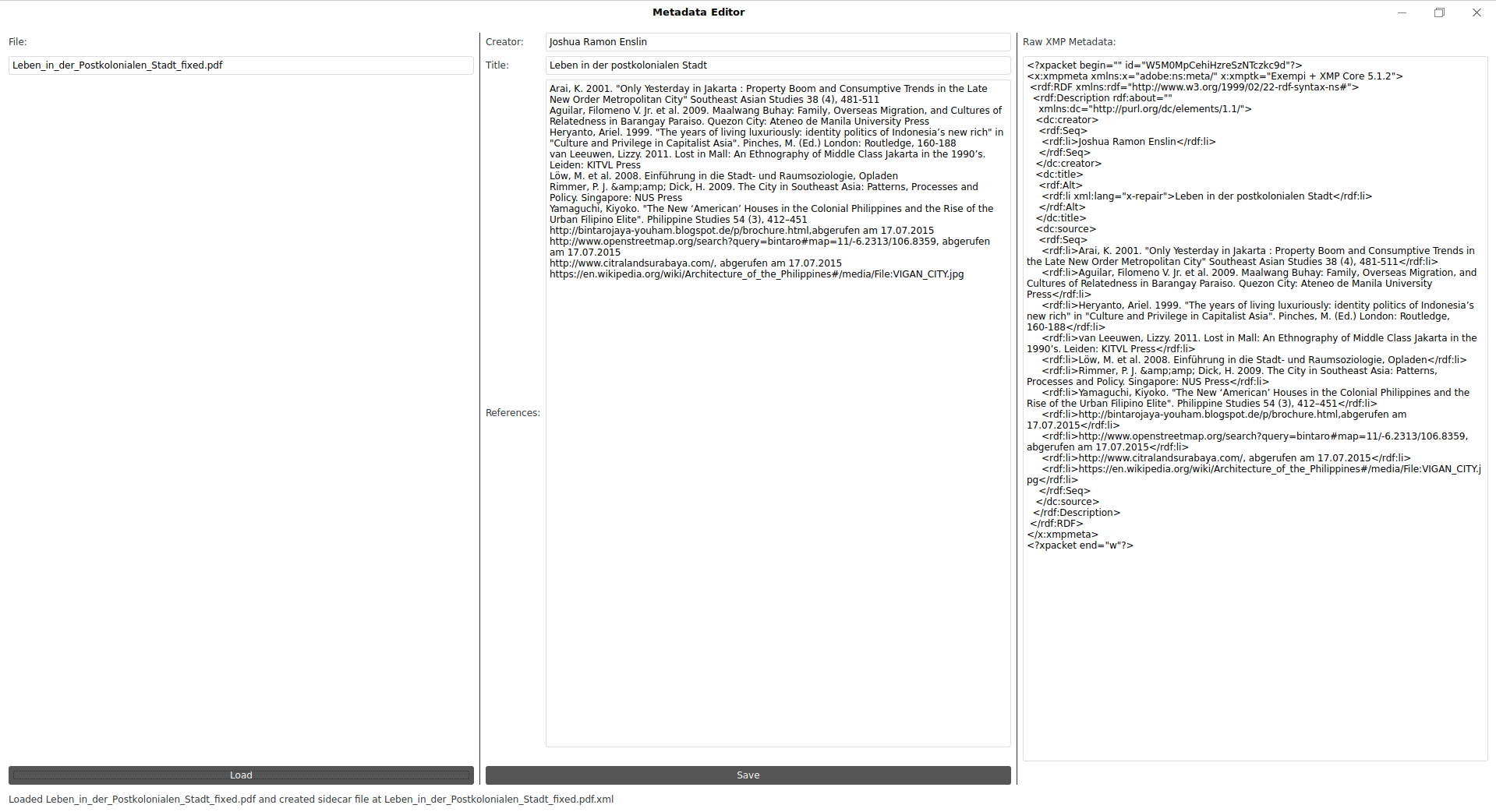 A screenshot of the Python-based editor in action