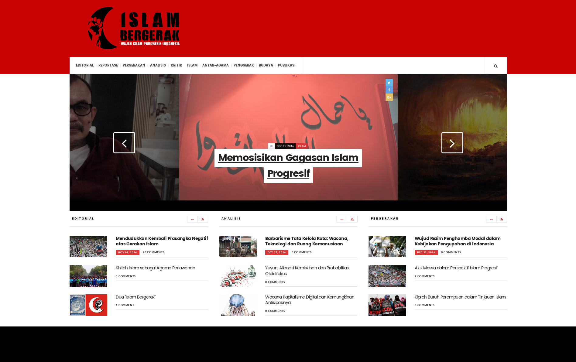 Fig. 1: Islam Bergerak's home page